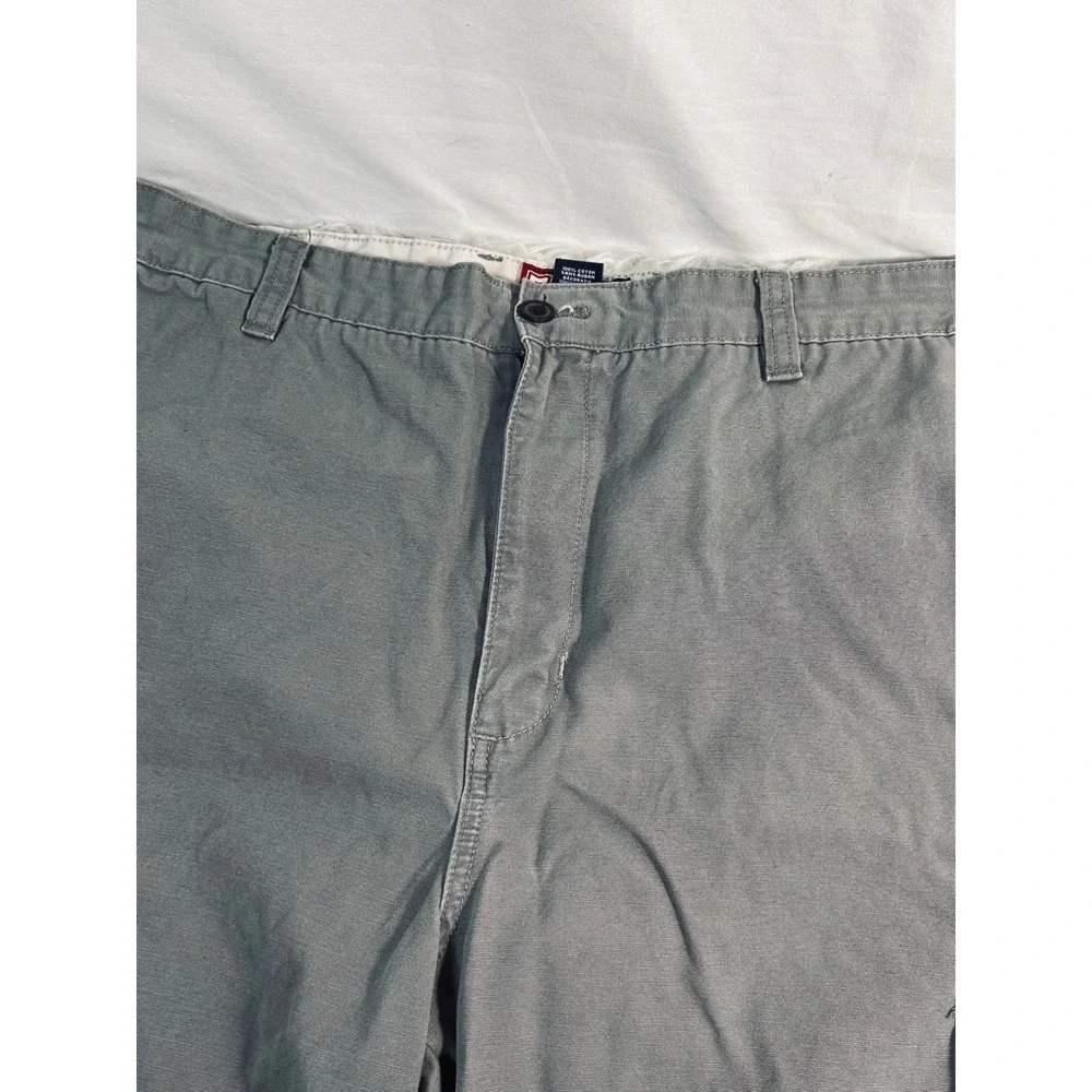 Chaps Mens Gray Cargo Shorts 100% Cotton Multi‎ Pocket Utility Casual Size 36